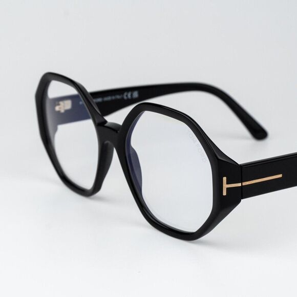 Tom Ford Woman Eyeglasses Black Blue Light Block Round FT5967-B 001 NEW AUTHENTI main image 6